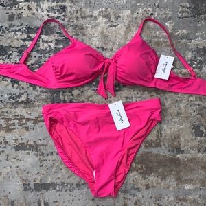 Swimsuits for All bright pink 2 piece bathing suit